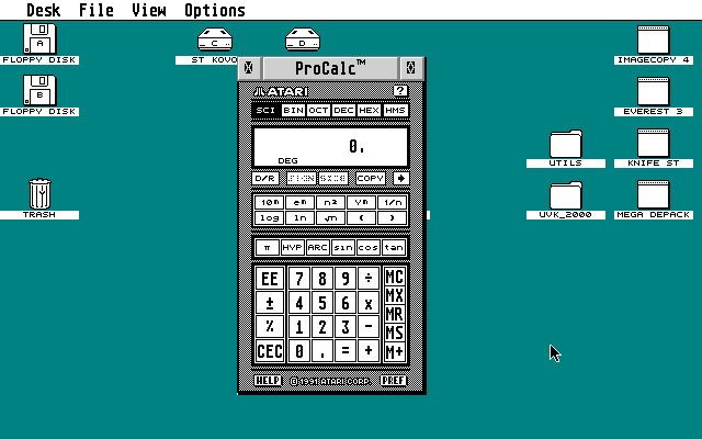 ProCalc atari screenshot